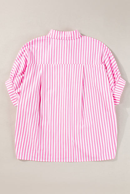 Pink oversized striped shirt