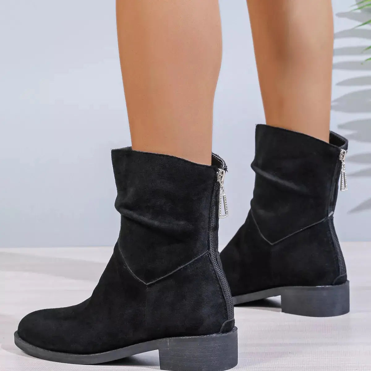 Point Toe Block Heels Boots Simply Love
