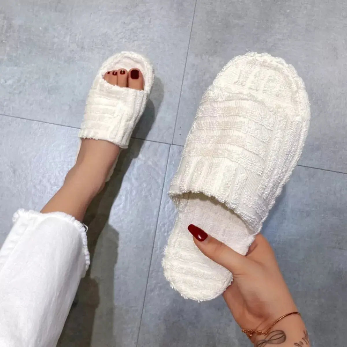 Open Toe Platform Slippers Simply Love