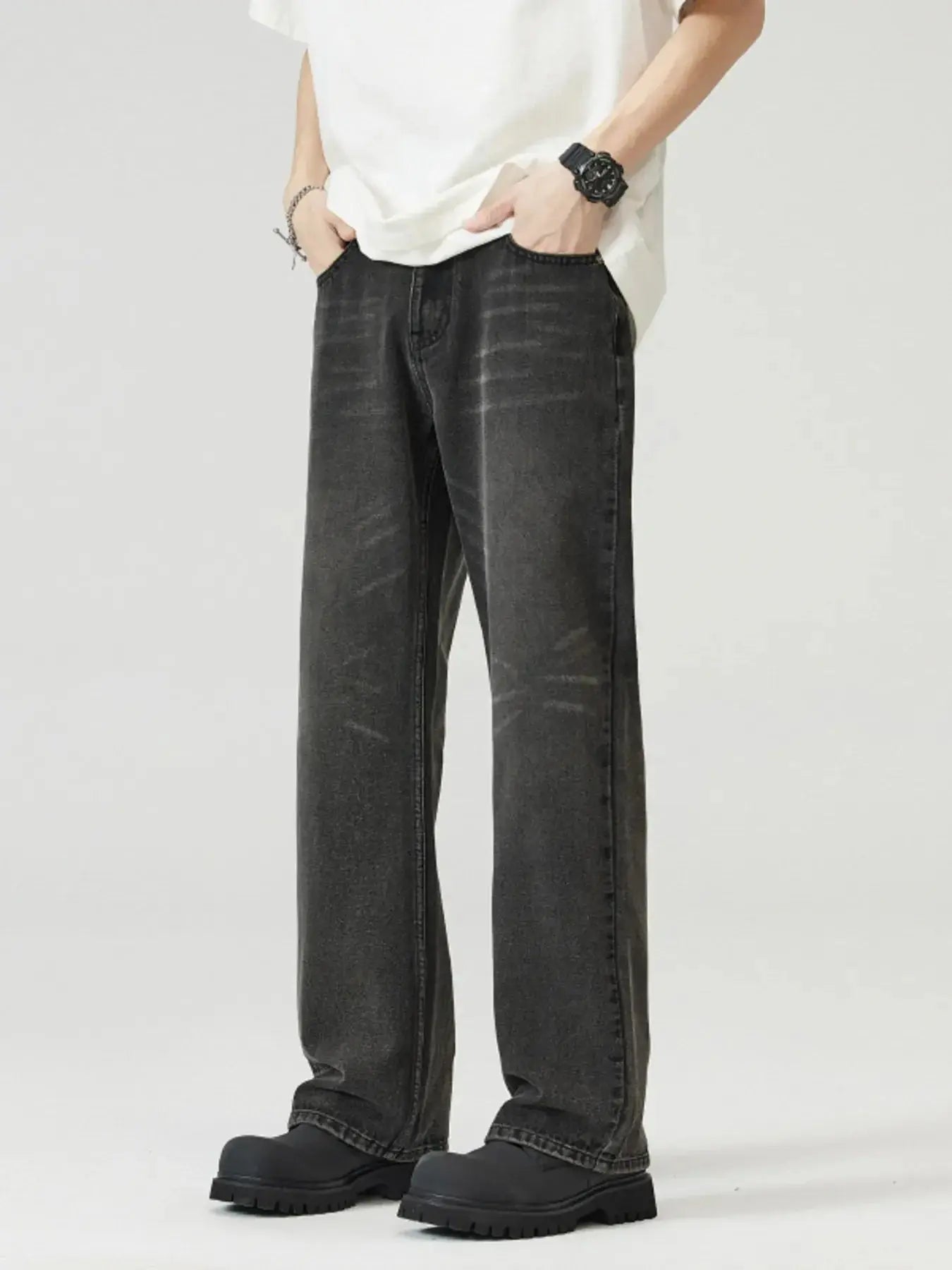 Men's Full Size Vintage Wash Wide Leg Jeans Plus Size Simply Love