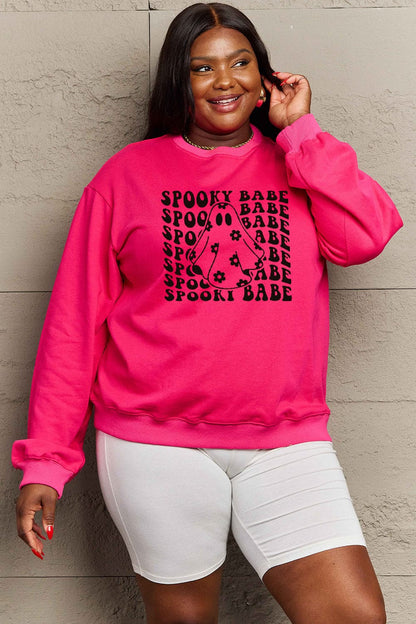 Simply Love Full Size SPOOKY BABE Graphic Sweatshirt.