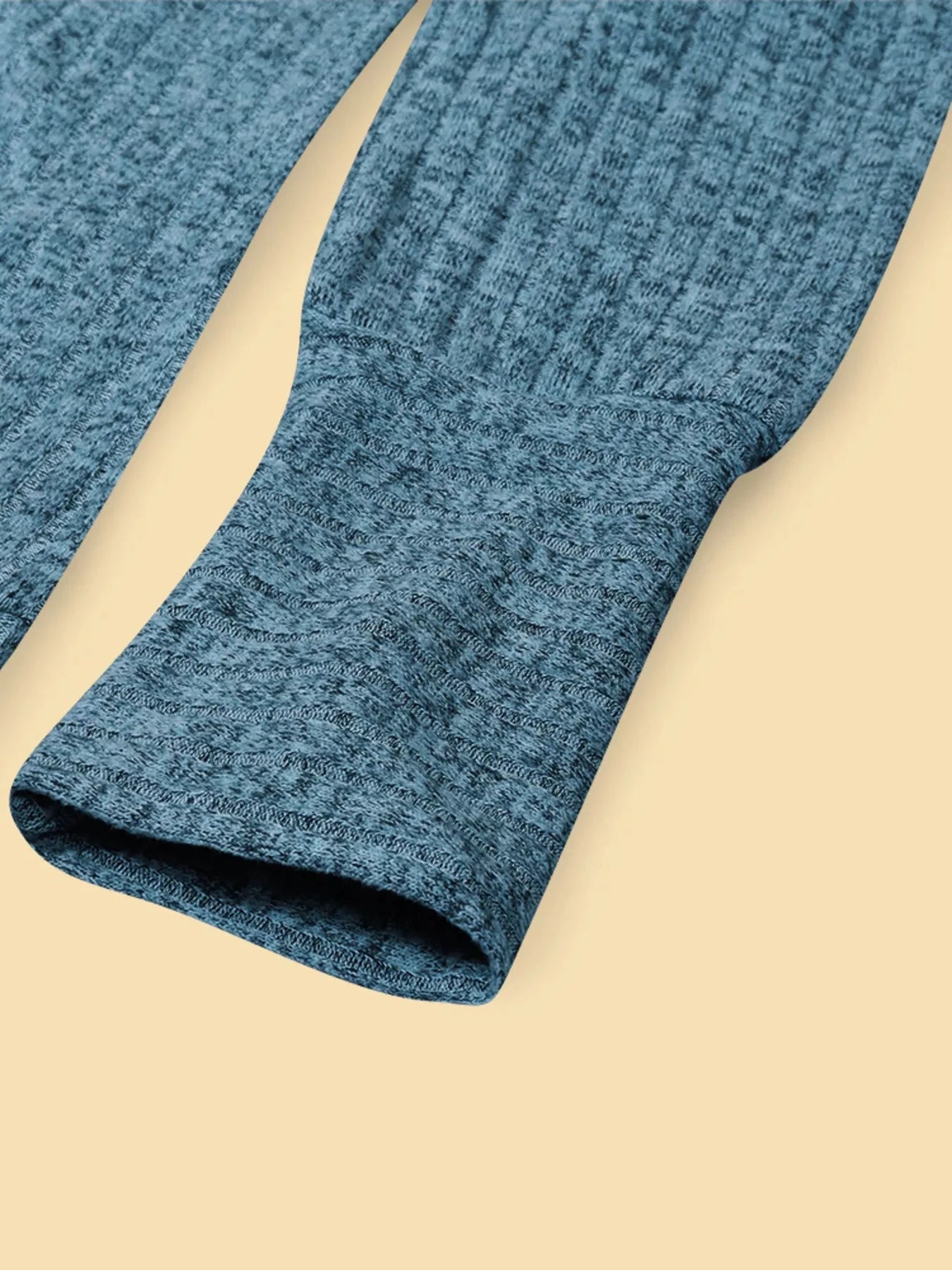 V-Neck Textured Knit Long Sleeve T-Shirt Simply Love