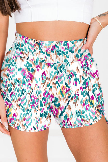 Printed High Waist Shorts.