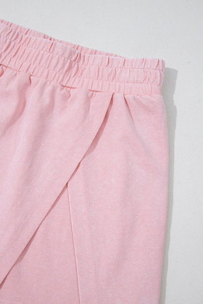 Mineral Wash Cotton Tank Top and Slit Skort Set