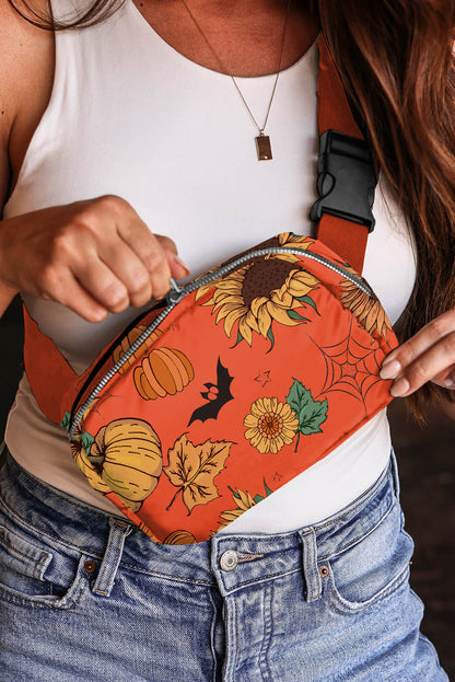 Pumpkin and sunflower Halloween crossbody bag