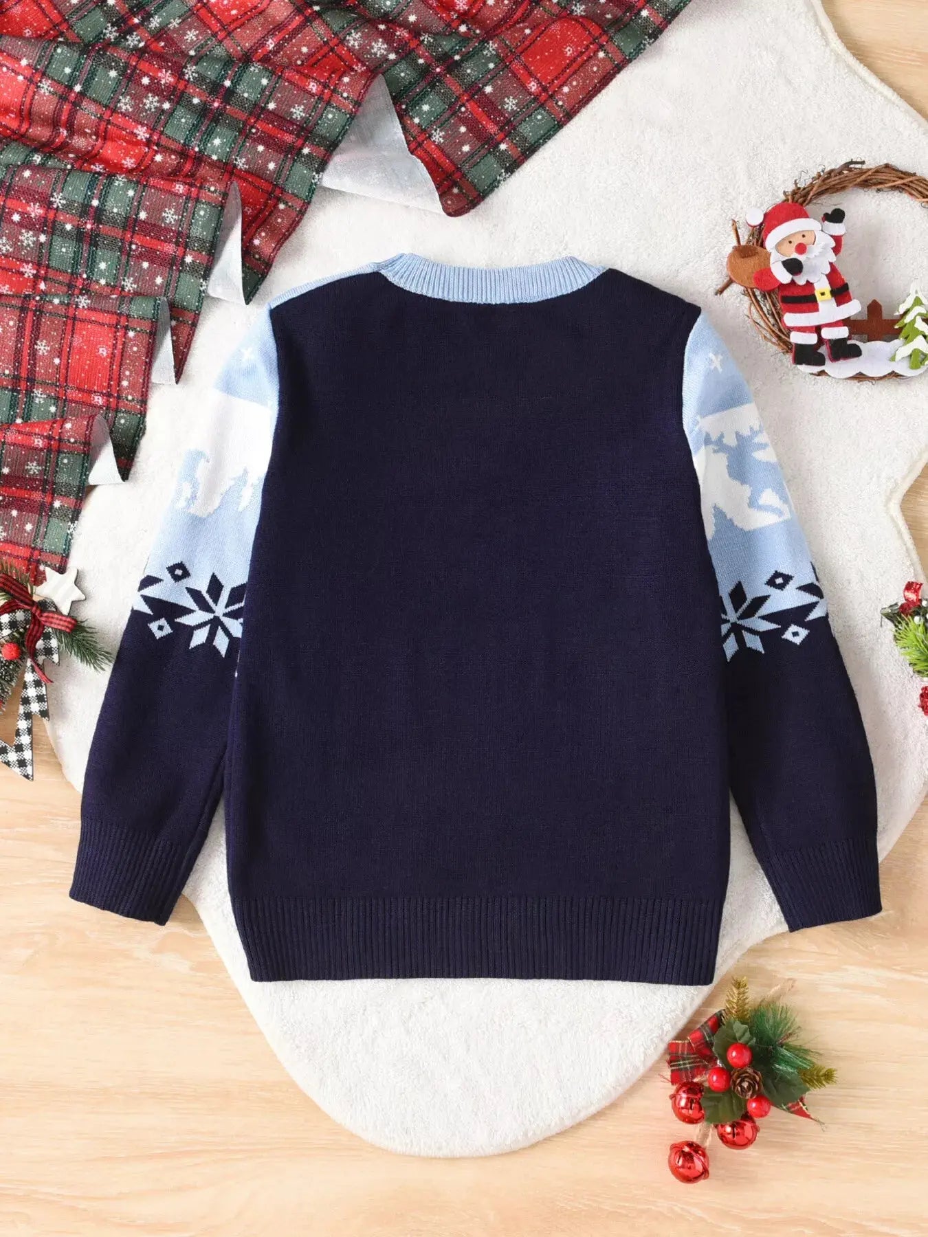 Children's Christmas Reindeer Pattern Knit Sweater Simply Love