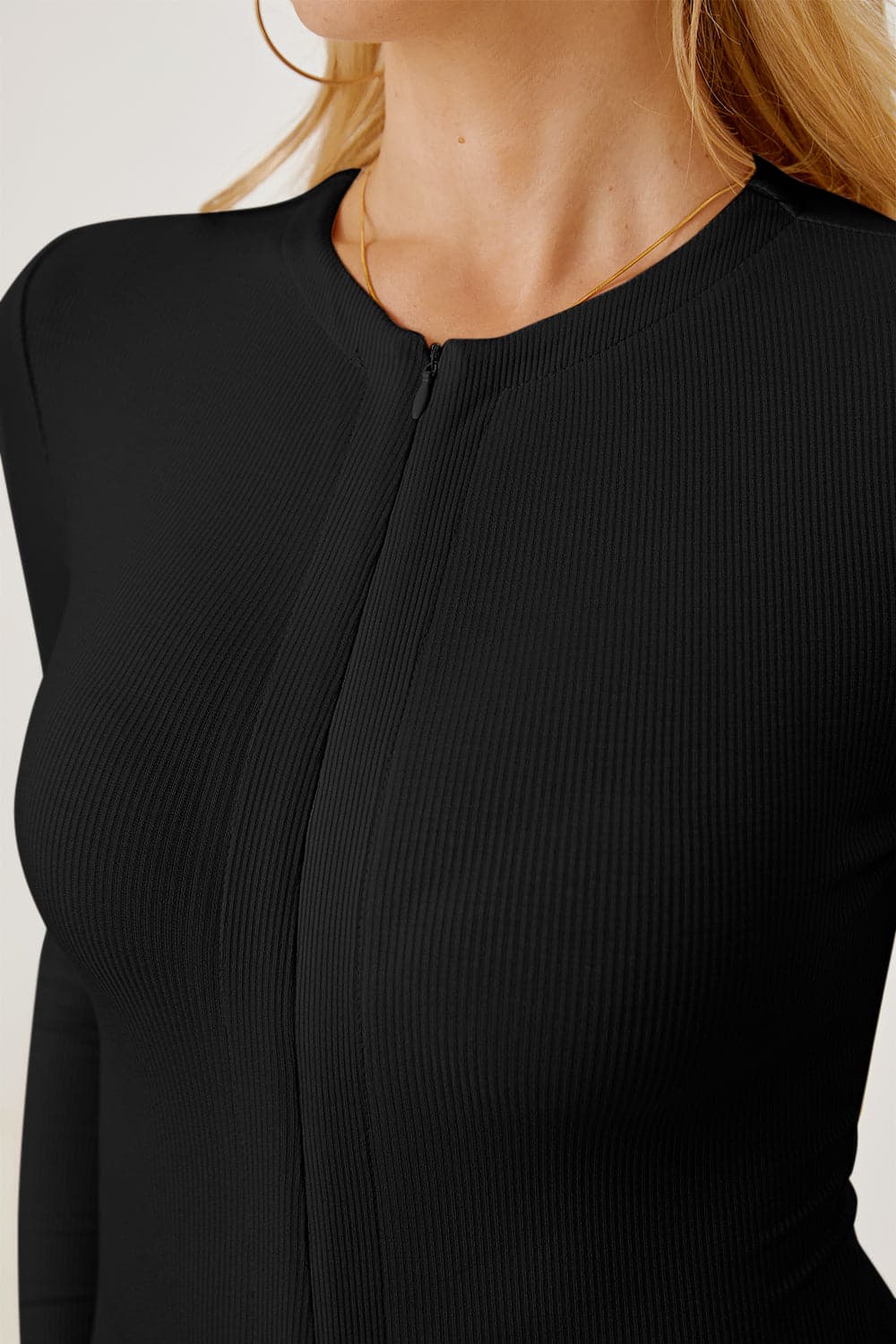 Zip Up Long Sleeve Bodysuit.