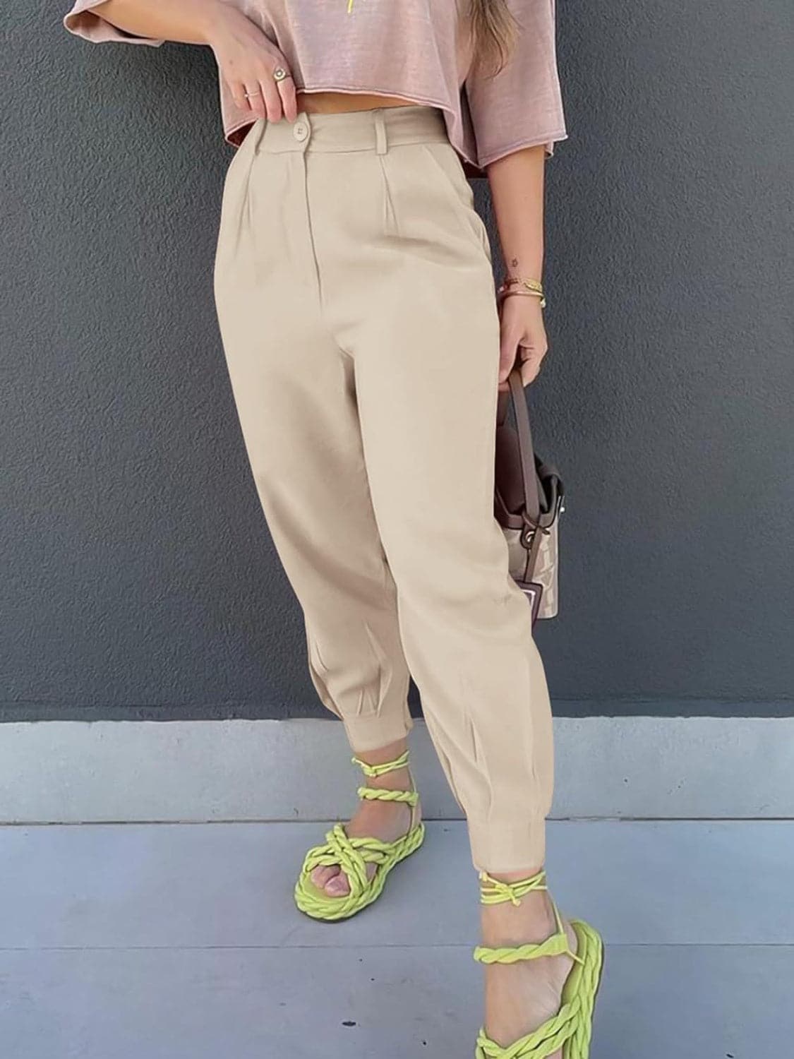 High Waist Cropped Pants.