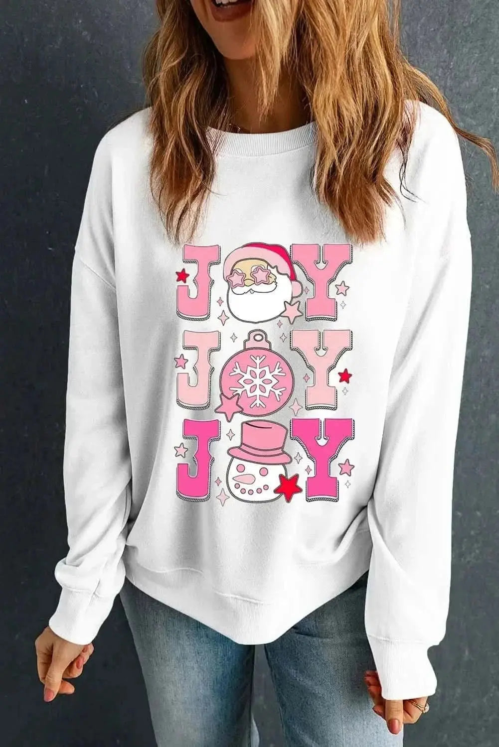JOY Round Neck Long Sleeve Sweatshirt - Love Salve 