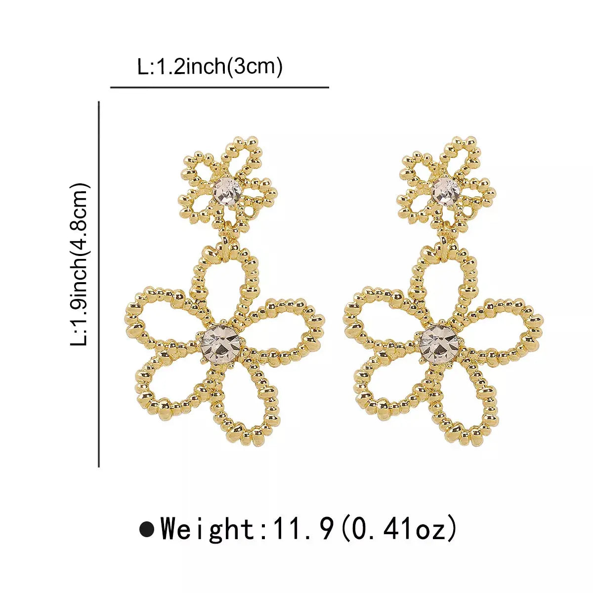 Alloy Floral Drop Earrings Simply Love