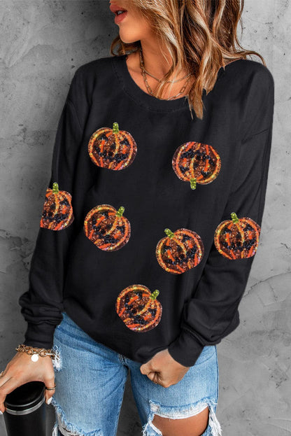 Cozy pumpkin oversized sweatshirt with dropped shoulders