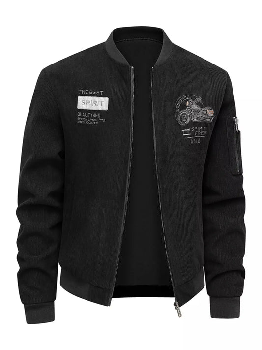 Men's Plus Size Zip Up Corduroy Bomber Jacket Simply Love