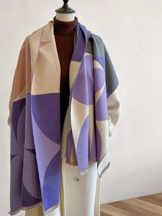 Contrast Raw Hem Scarf Simply Love