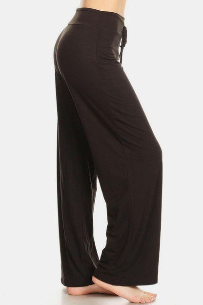 Leggings Depot High Waist Drawstring Wide Leg Pants.