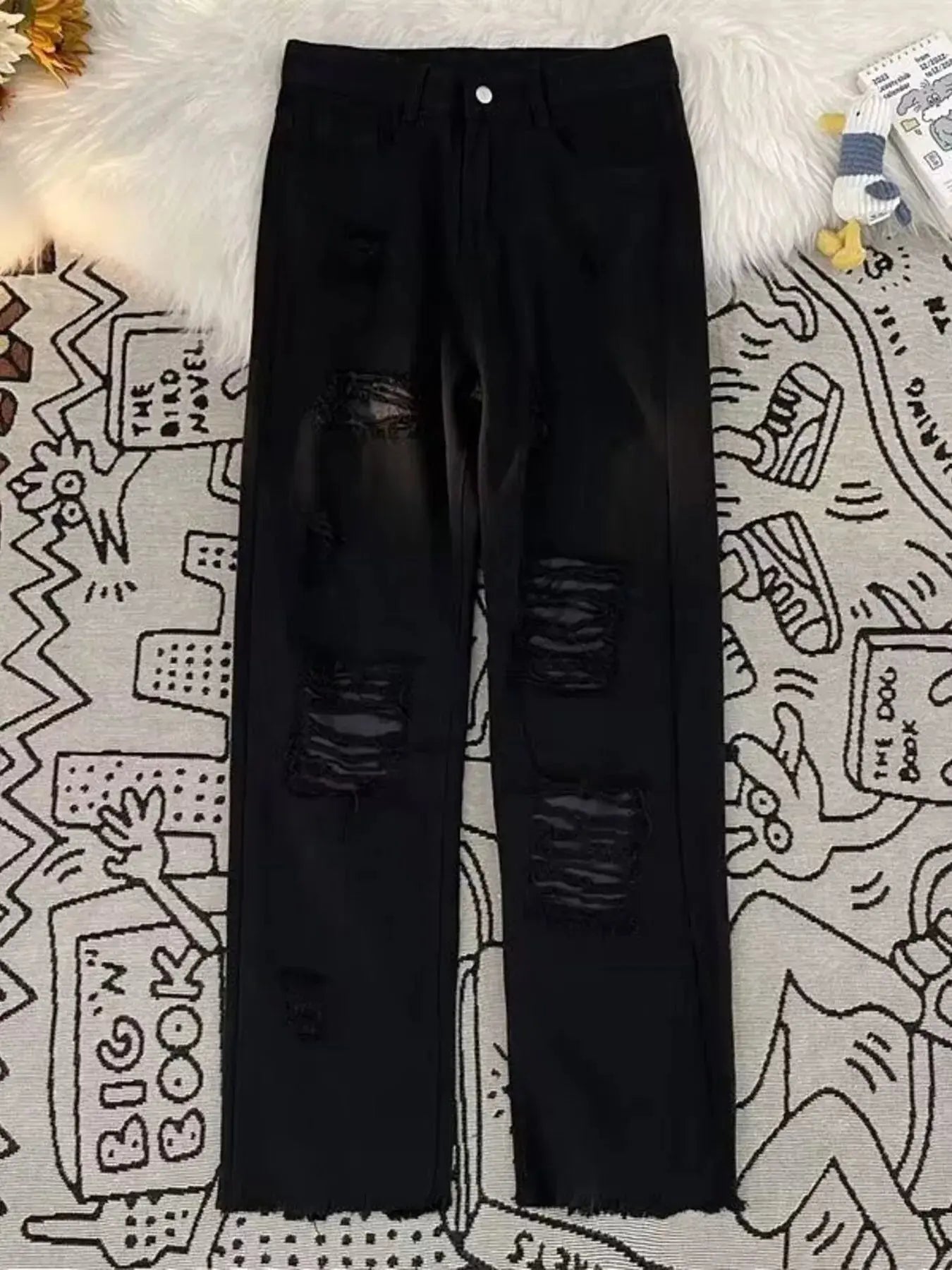 Men's Full Size Vintage Distressed Wide Leg Jeans Plus Size Simply Love