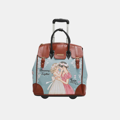 Chic and vibrant rolling travel tote bag