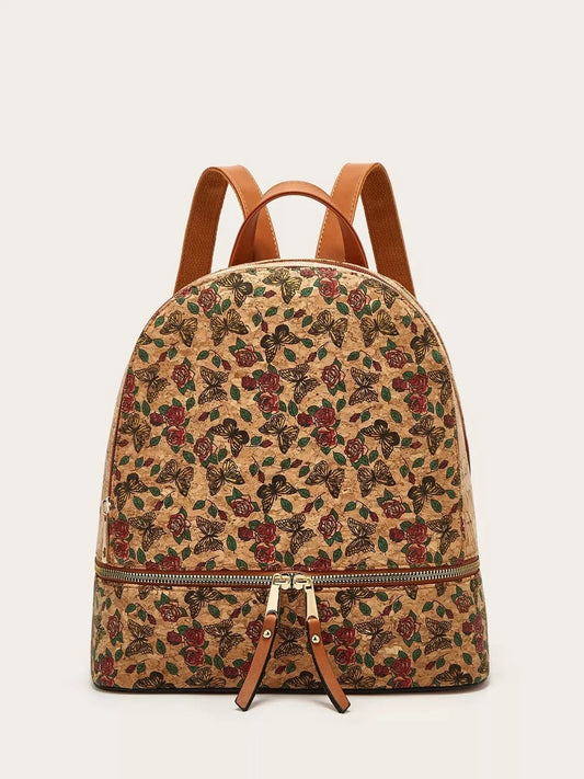 Floral Butterfly Print Backpack Bag Simply Love