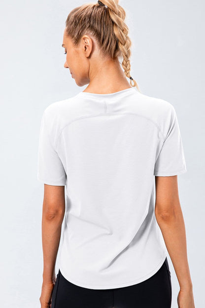 Round Neck Raglan Sleeve Active Tee.