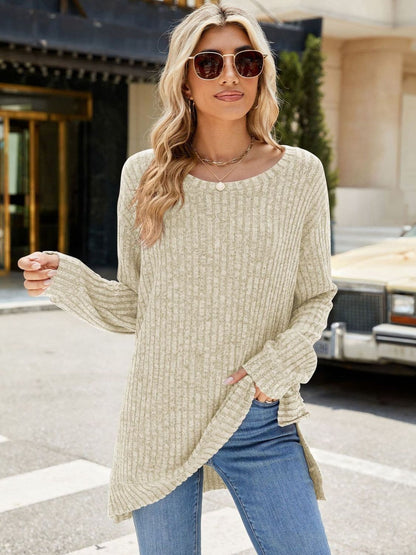 Round Neck Long Sleeve T-Shirt.