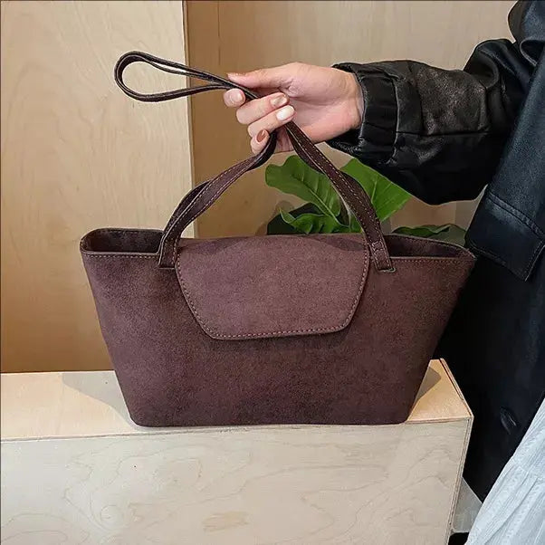 Minimalist Flap Decor Suede Bag Simply Love