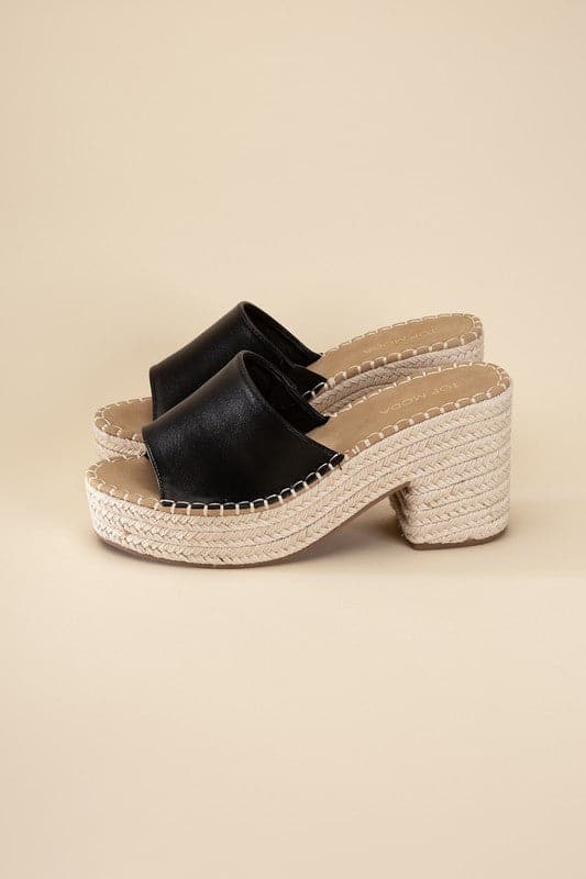 LOCK-1 Espadrille Mule Heels.