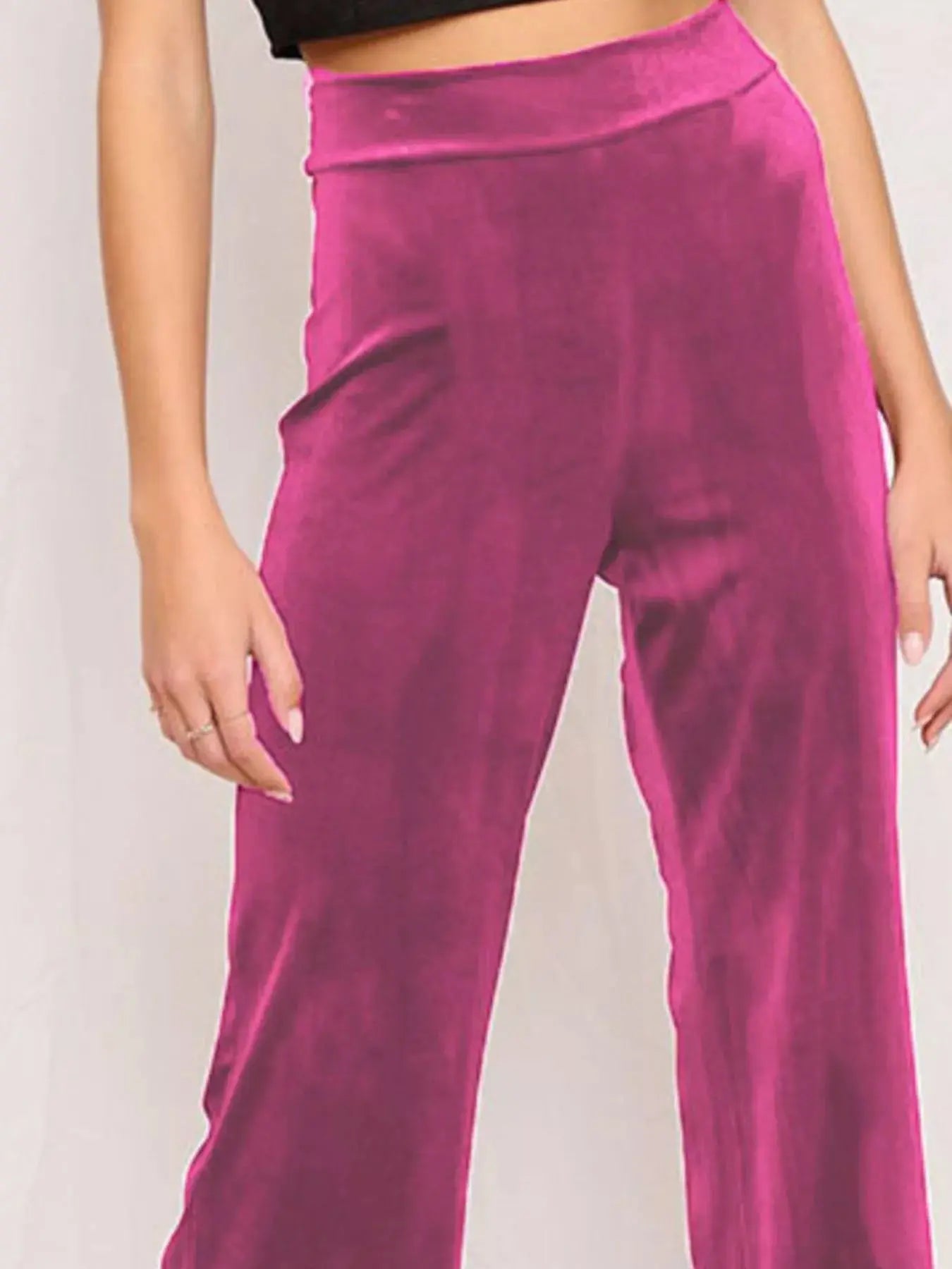 Full Size Velvet Wide Leg Pants Plus Size Simply Love