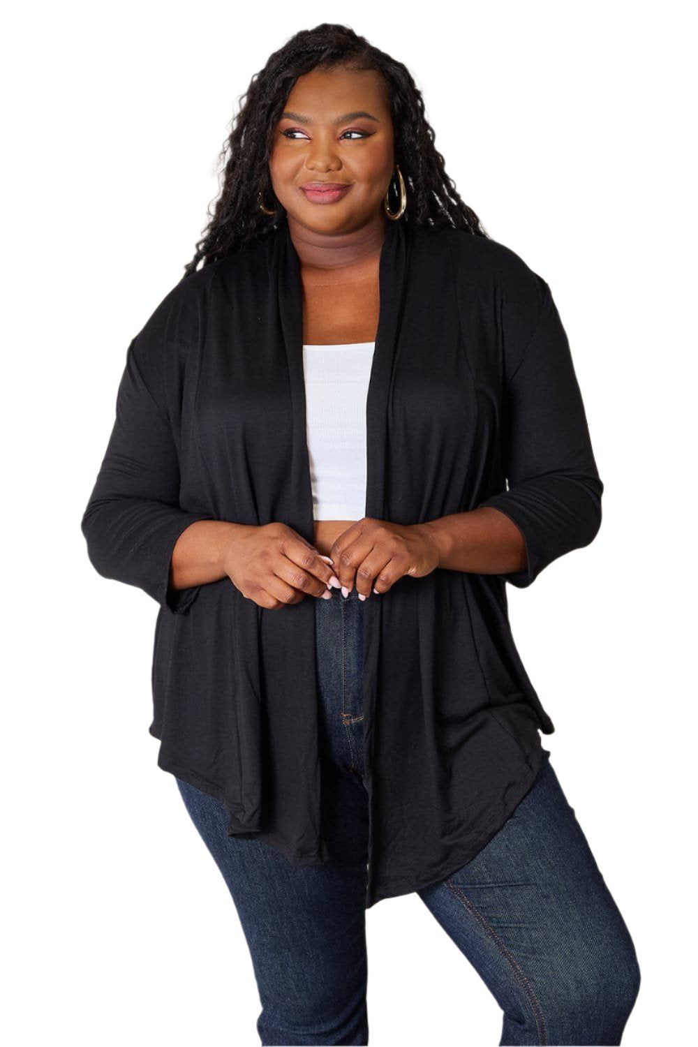 Culture Code Full Size Open Front Cardigan.