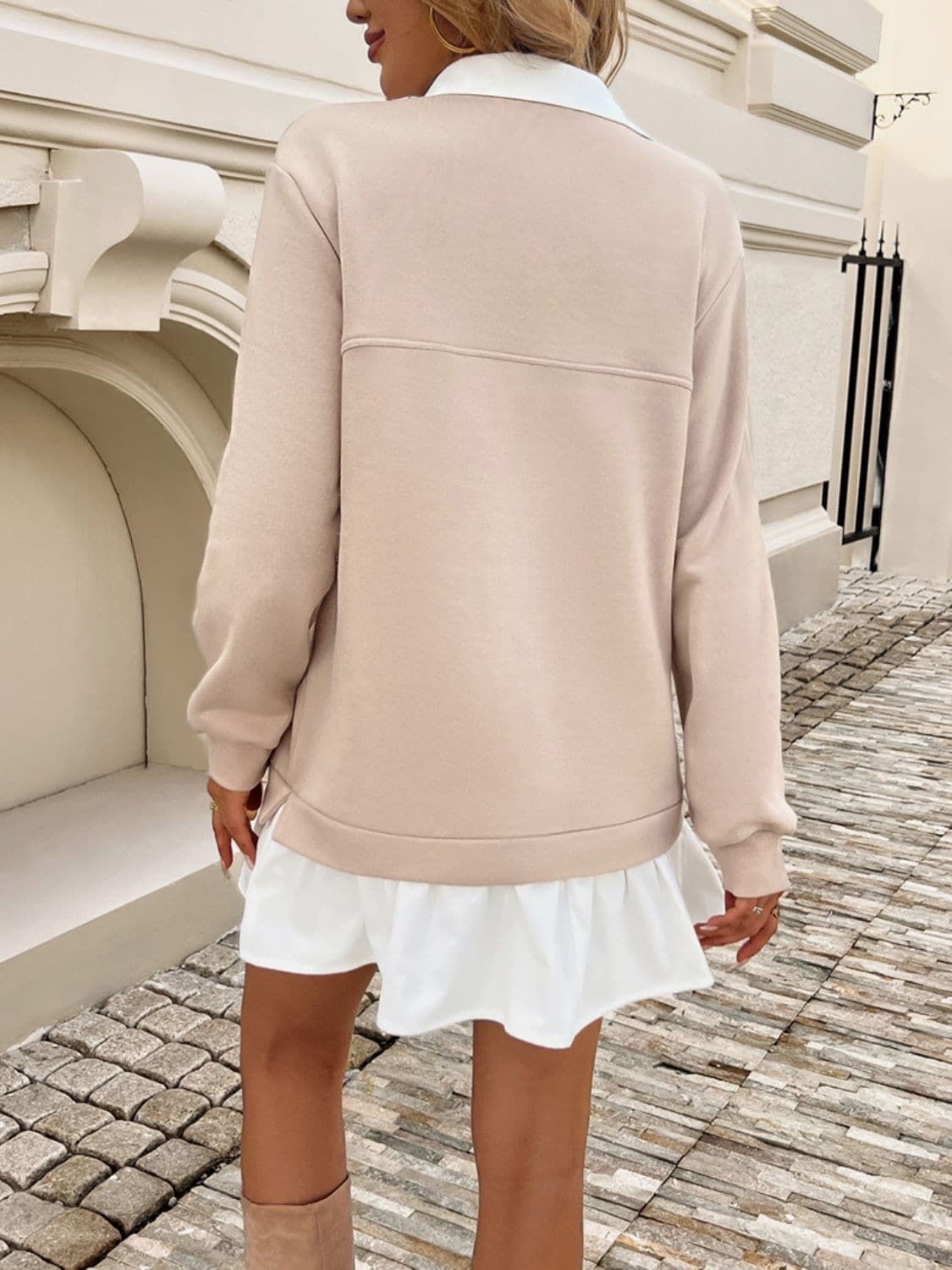 Chic Long Sleeve Ruffled Dress