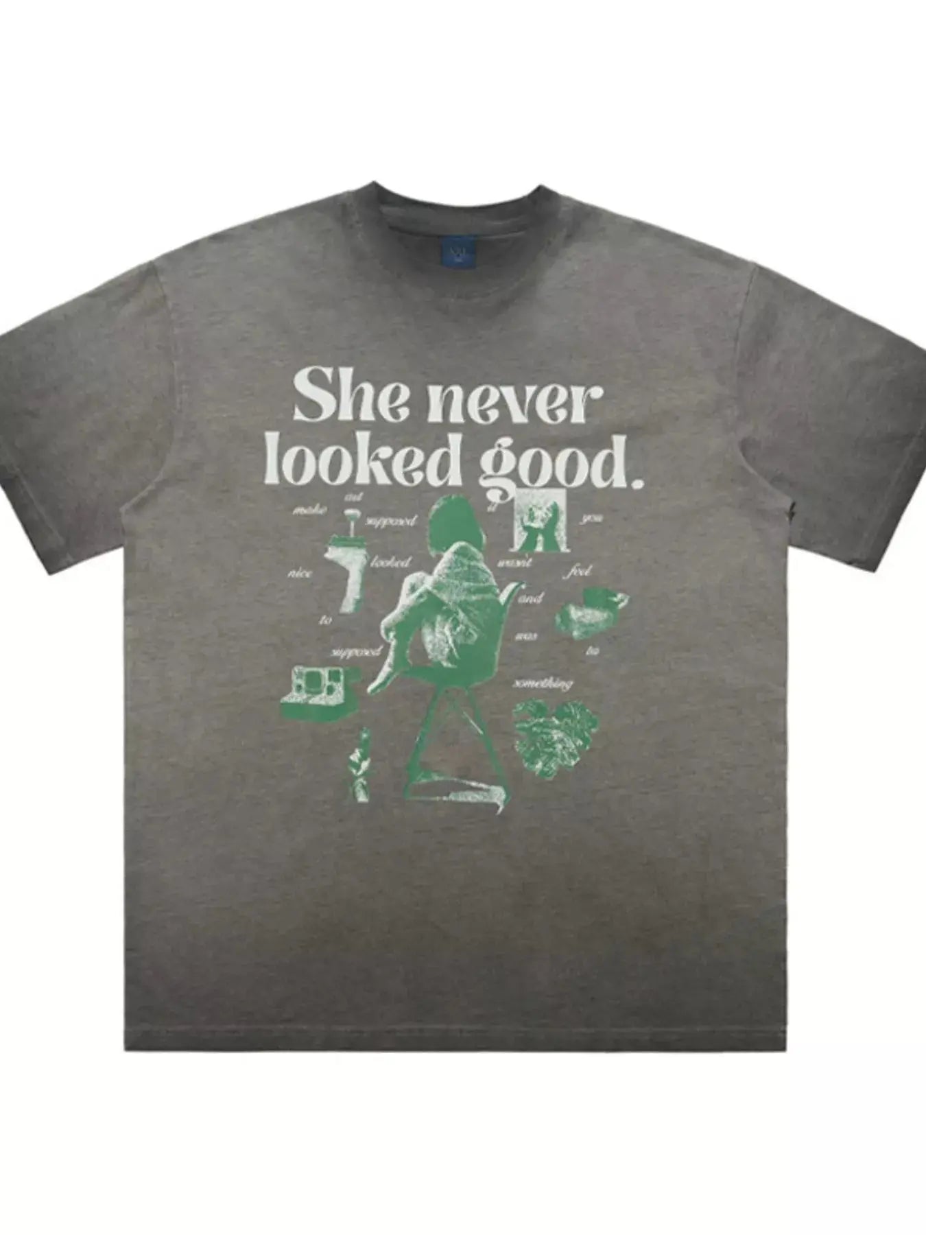 Men's Vintage Graphic Round Neck Oversized T-Shirt Simply Love