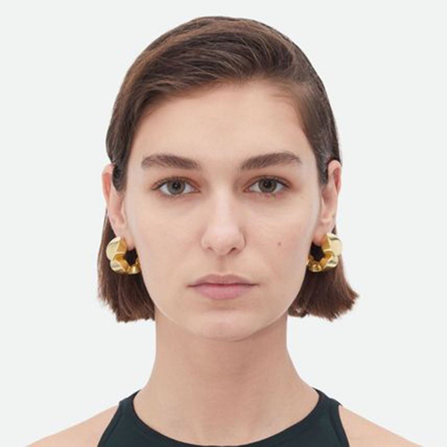 18K Gold-Plated Stainless Steel C-Hoop Earrings.