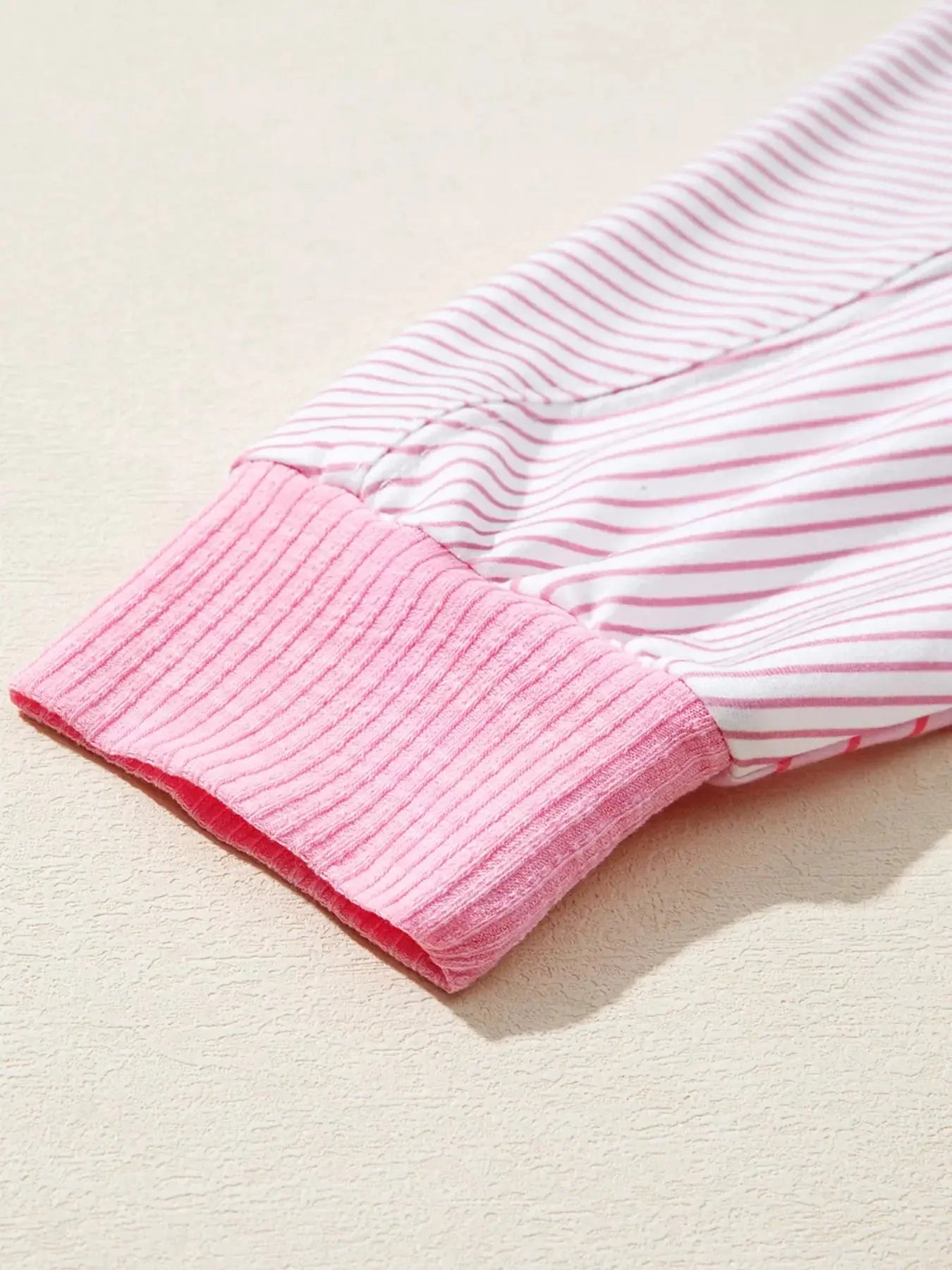 Striped Colorblock Exposed Seam Casual Long Sleeve Top Polyester Blend Simply Love