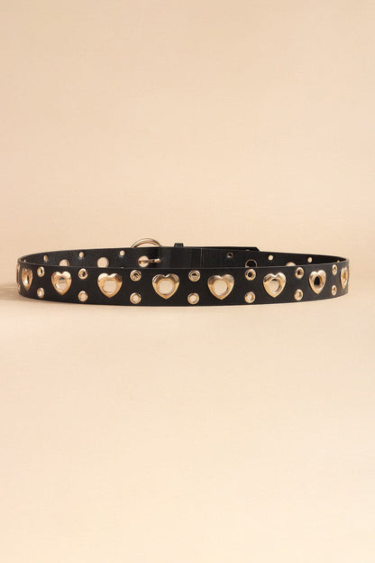 Heart Shape Alloy Detail PU Leather Belt.