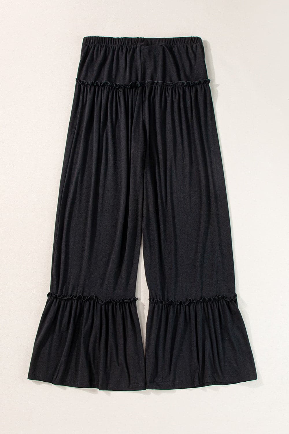 Tied Frill Ruched Bootcut Pants.