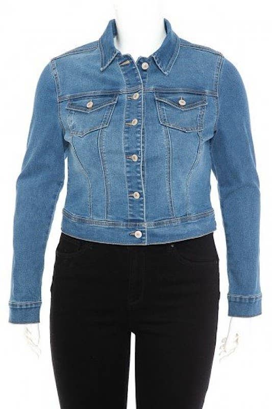 Denim Diva Plus Size Jacket – Medium Wash Magic Coco’s Tee Boutique