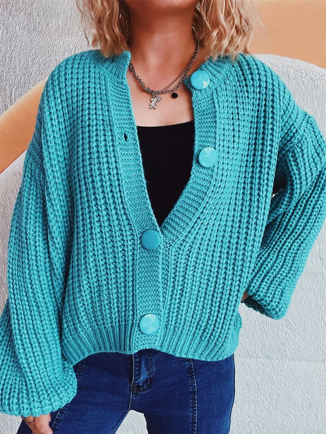 Button Up Long Sleeve Cardigan