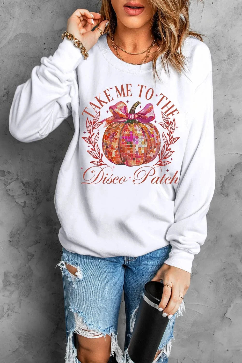 Graphic Round Neck Long Sleeve SweatshirtFeatures: Basic style
Sheer: Opaque
Stretch: No stretch
Material composition: 50% polyester, 50% cotton
Care instructions: Machine wash cold. Tumble dry low.
ImporteLove Salve Graphic Round Neck Long Sleeve SweatshirtSweatshirts & Hoodies