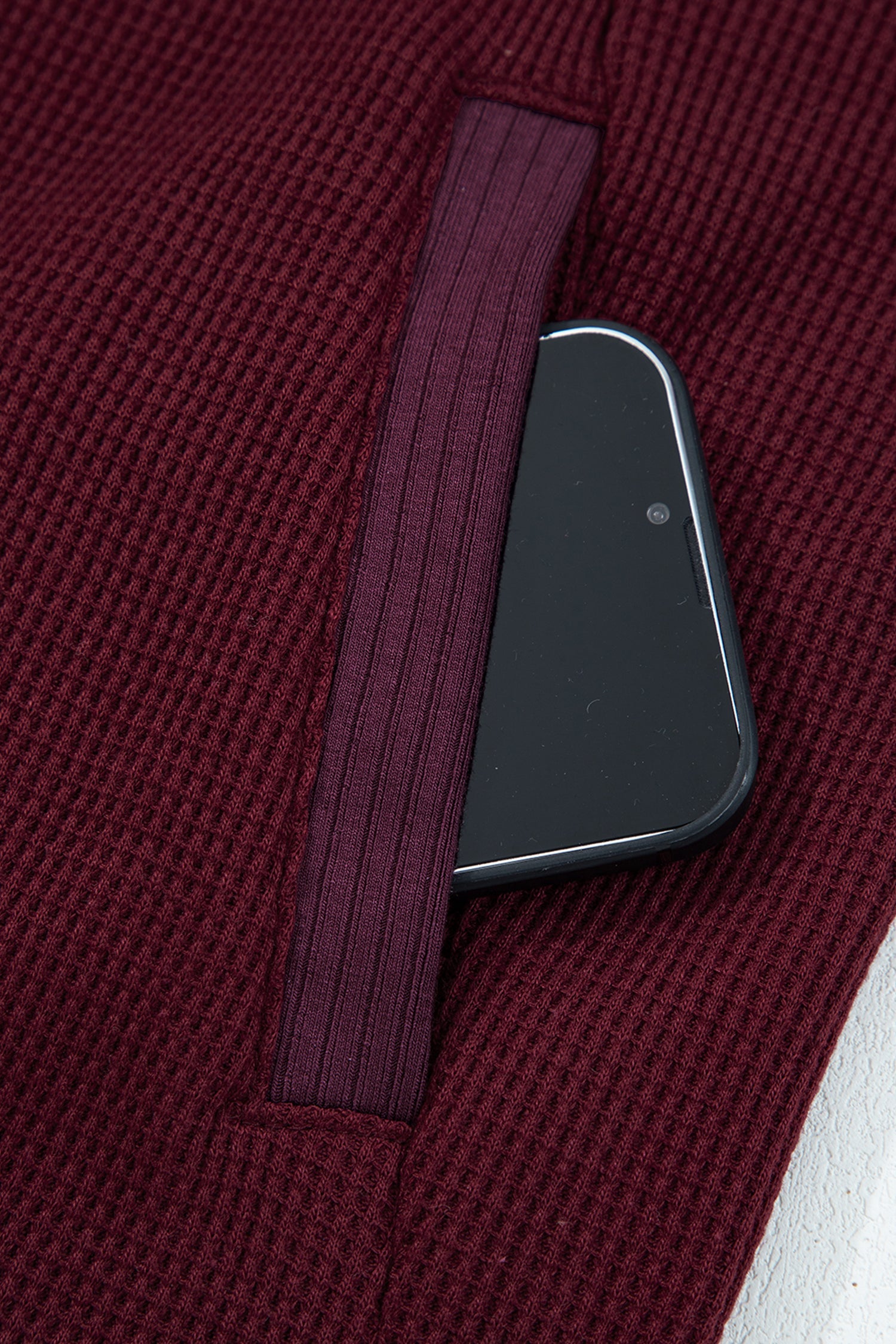 Dear-Lover Burgundy Waffle Jacket Women's Casual Outerwear Zip Up Hoodie - Soft & Stylish Dear-Lover Dropshipping