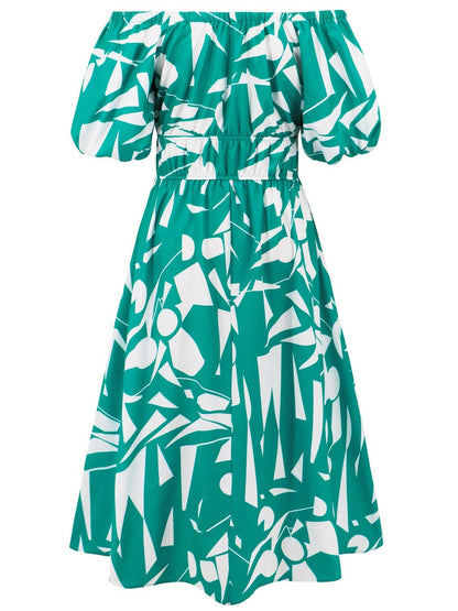 Printed Off-Shoulder Balloon Sleeve DressStep into Style with our Printed Off-Shoulder Balloon Sleeve Dress
 
 
Chic and Trendy: Elevate your wardrobe with this stylish off-shoulder dress featuring balloon Love Salve -Shoulder Balloon Sleeve DressColor