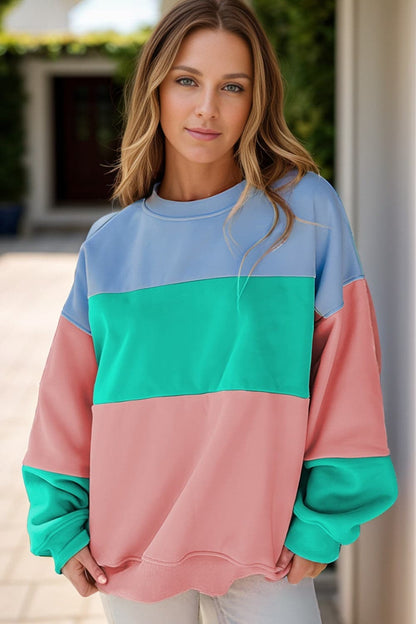 Color Block Round Neck Long Sleeve SweatshirtFeatures: Basic style
Sheer: Opaque
Stretch: No stretch
Material composition: 70% polyester, 30% cotton
Care instructions: Machine wash cold. Tumble dry low.
ImporteLove Salve Color Block Round Neck Long Sleeve SweatshirtSweatshirts & Hoodies