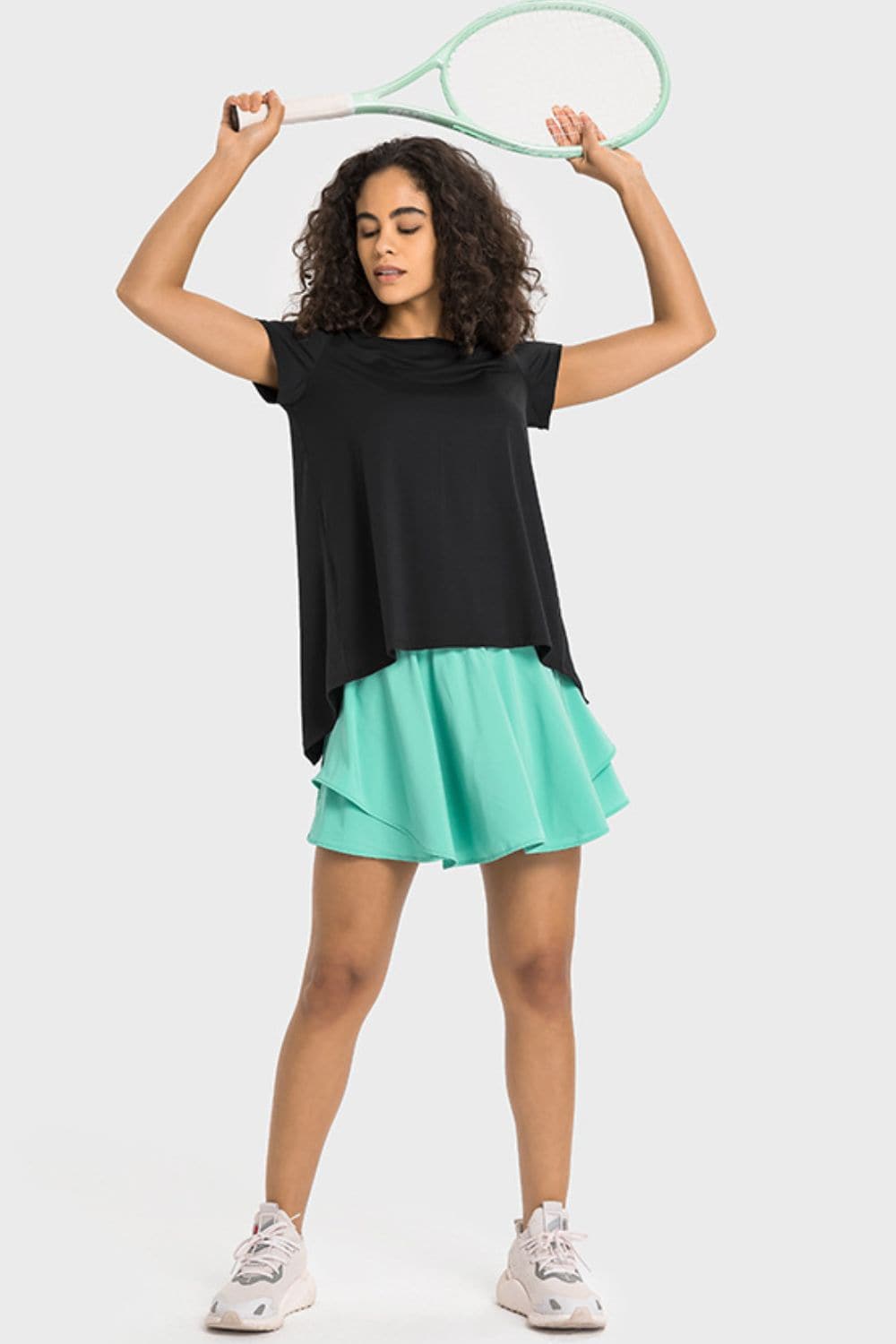 Tie Back Short Sleeve Sports Tee.