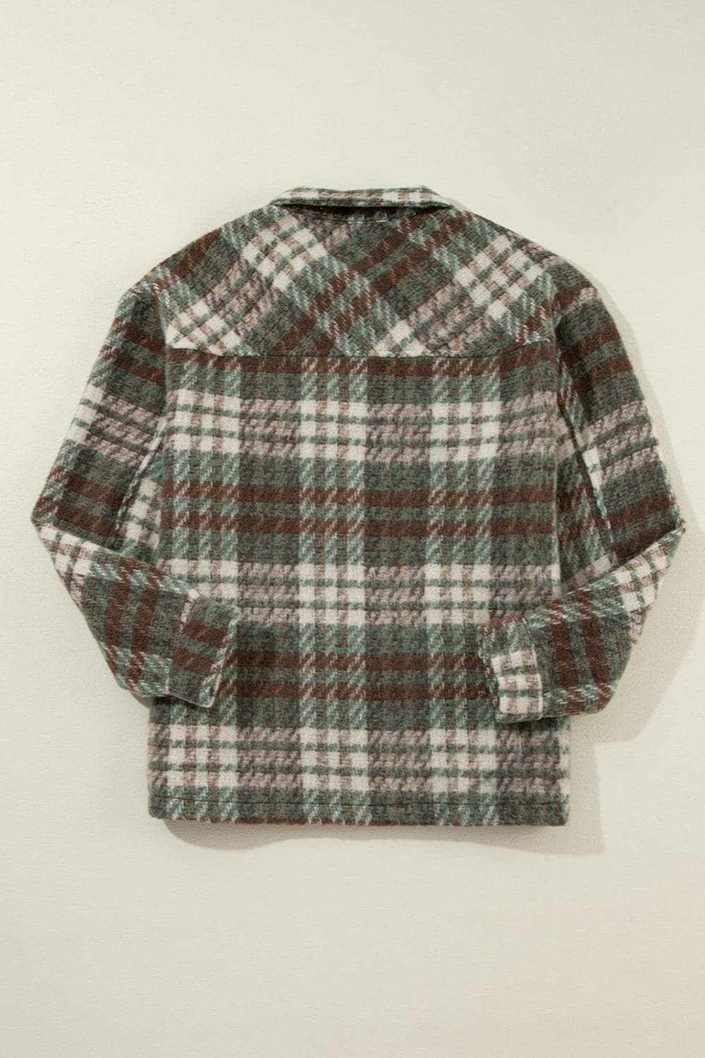 Plaid Button Up Long Sleeve JacketFeatures: Pocketed
Thickness: Normal
Body: Not lined
Material composition: 100% polyester
Care instructions: Machine wash cold. Tumble dry low.
Imported


Size
US
BuLove Salve Long Sleeve JacketOuterwear