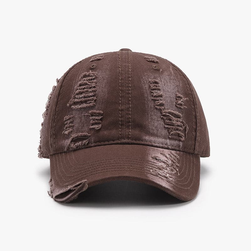 Distressed Adjustable Cotton Baseball Cap.