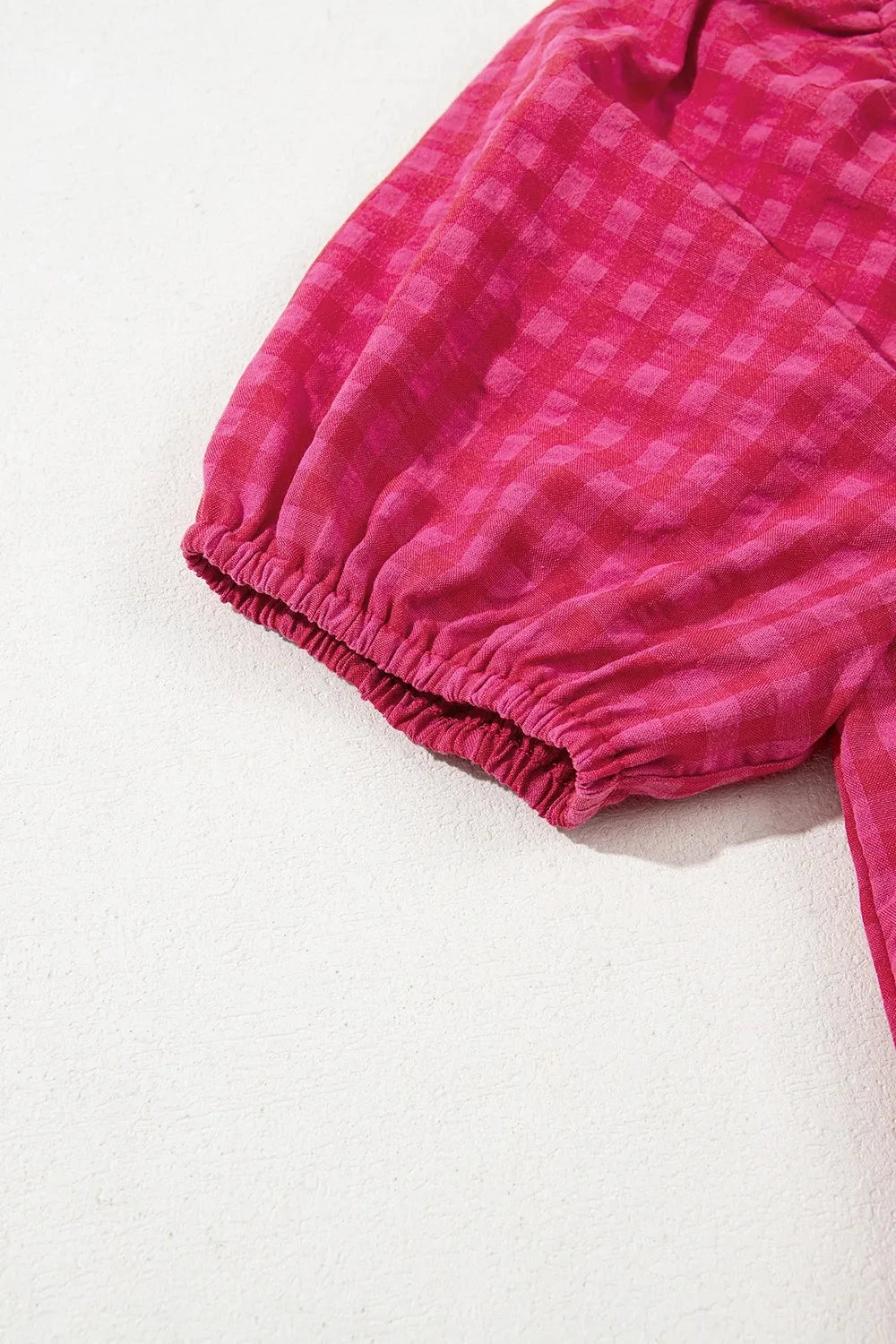 SYNZ Gingham Check Bubble Sleeve Ruffled Maxi Dress Simply Love