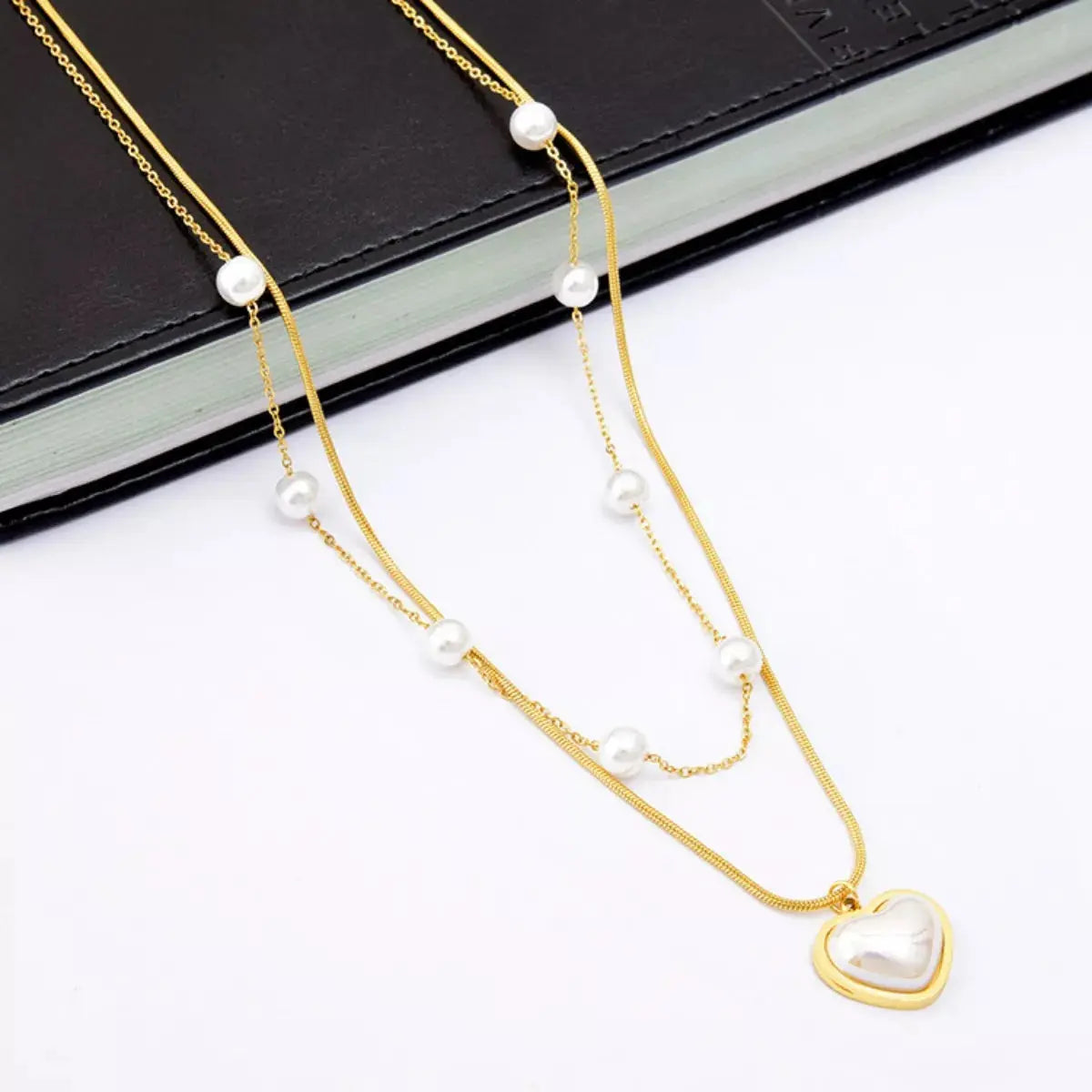18K Gold-Plated Double Layered Heart Necklace Simply Love