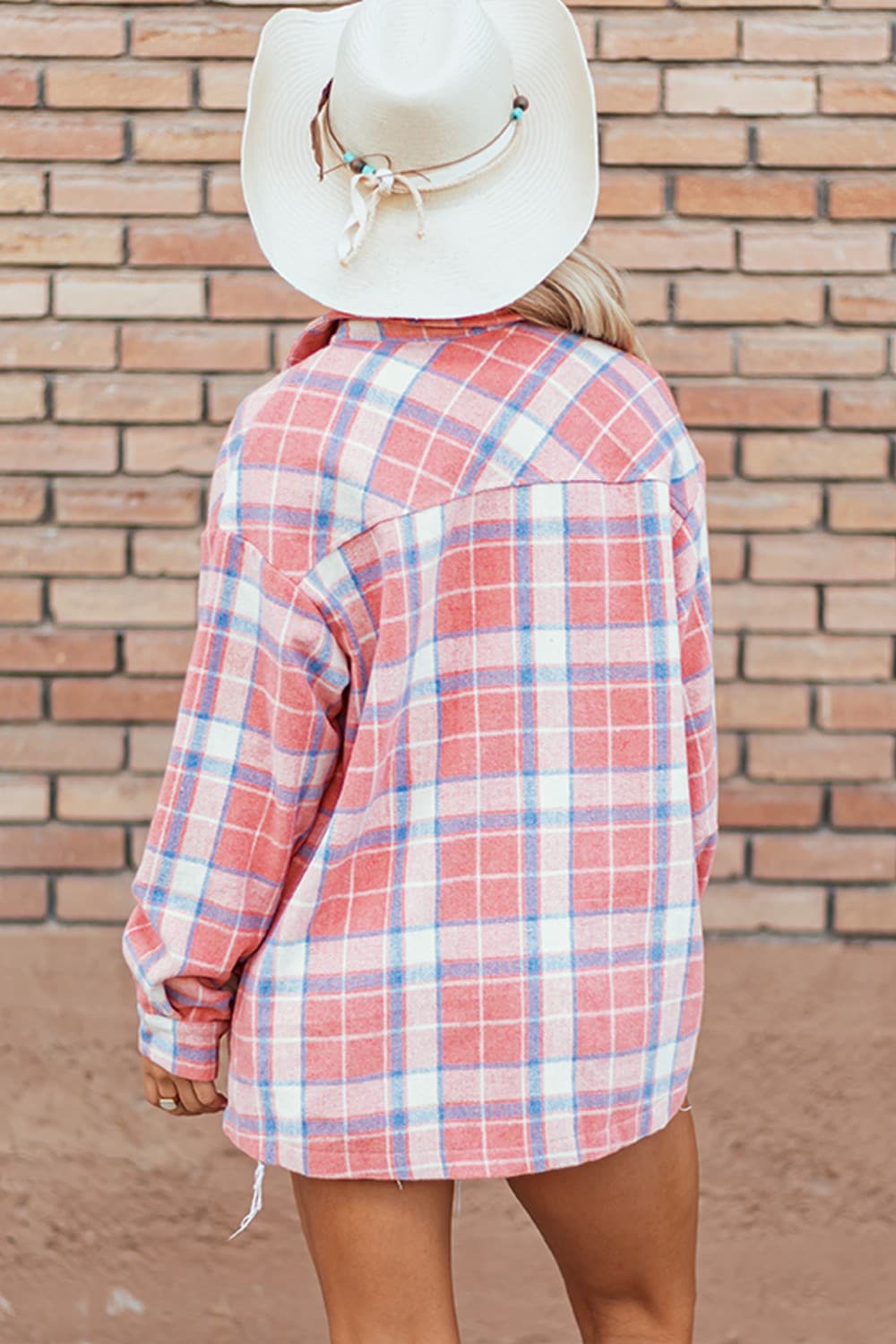 Plaid Button Up Long Sleeve Shacket.