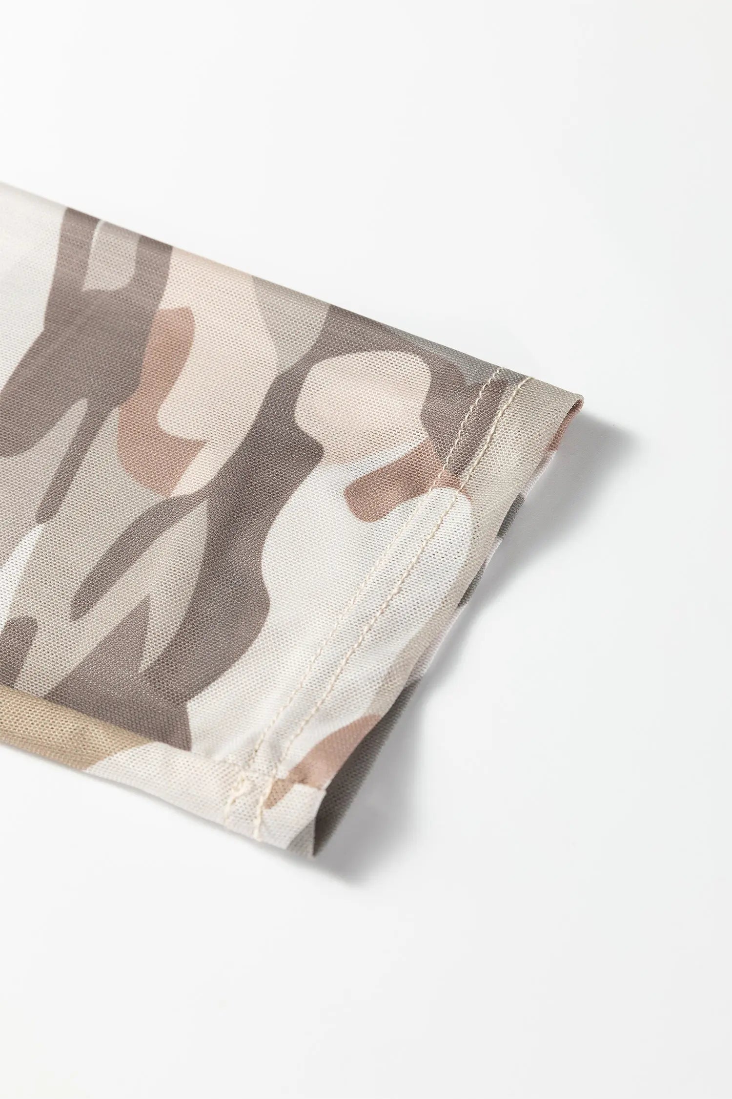 Dear-Lover Green Camo Mesh Top Women's Western Style Long Sleeve Sheer Shirt Dear-Lover Dropshipping