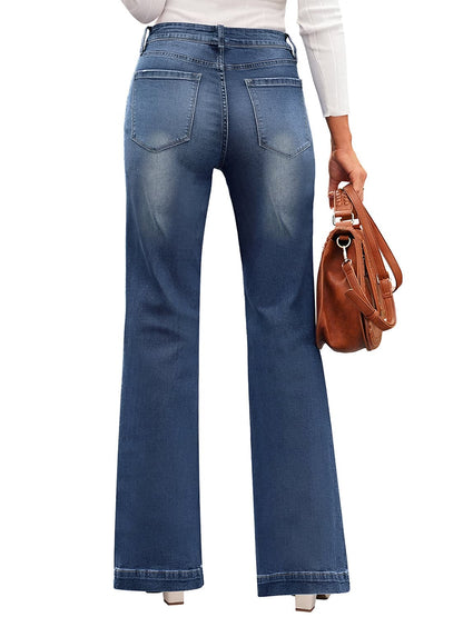 High Waist Bootcut Jeans with Pockets.