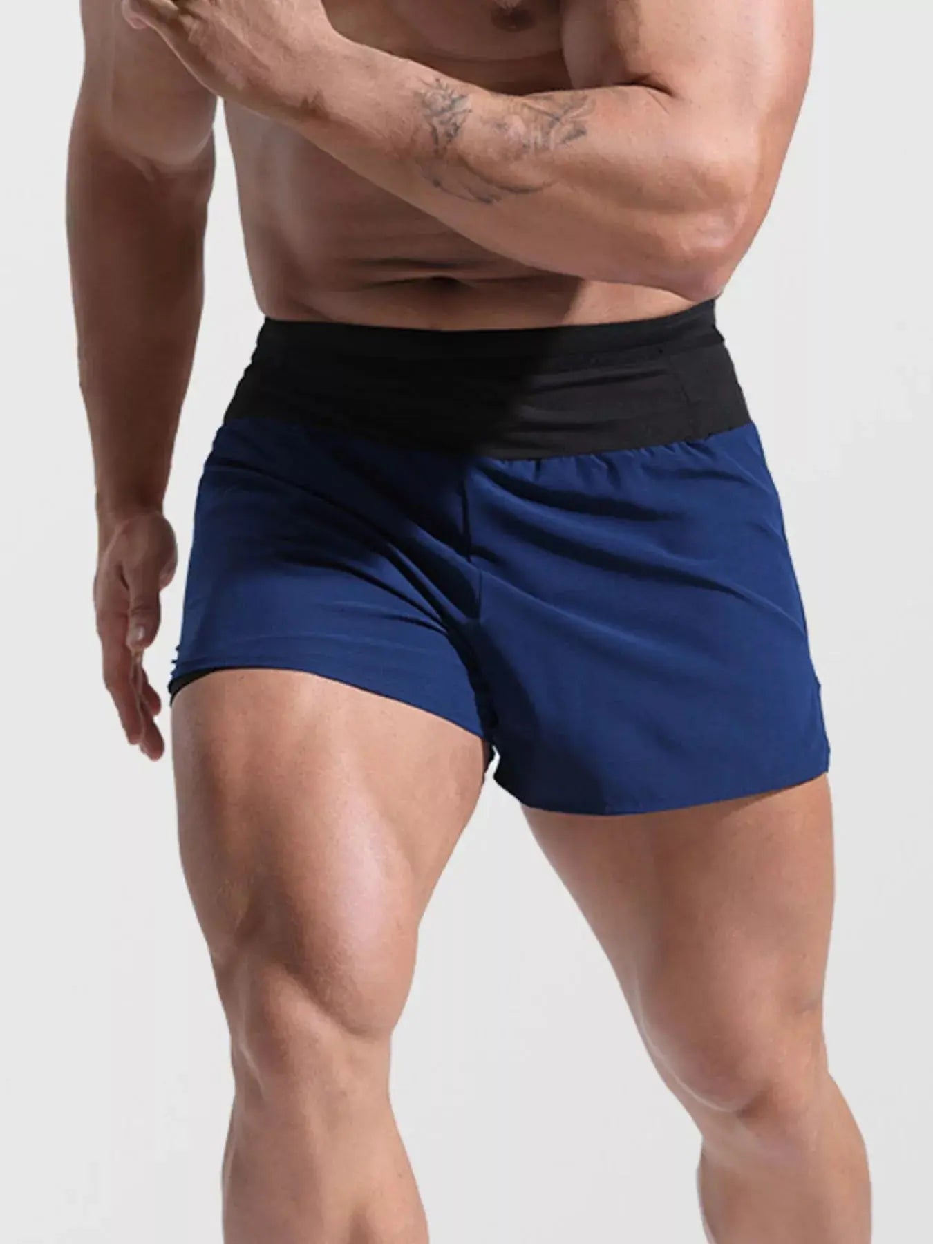 Men's Full Size Contrast Active Shorts Plus Size Simply Love