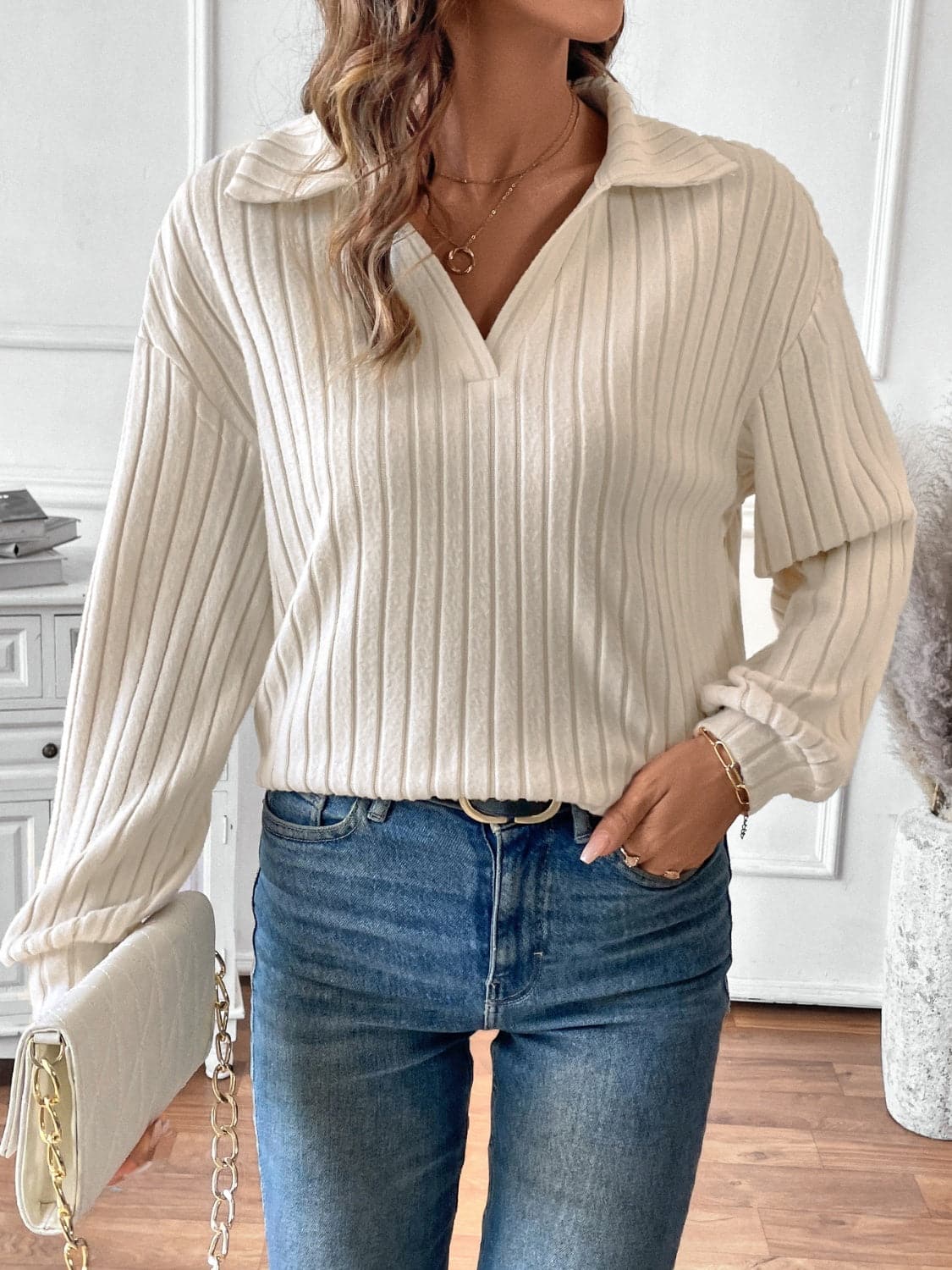 Ribbed Long Sleeve T-Shirt