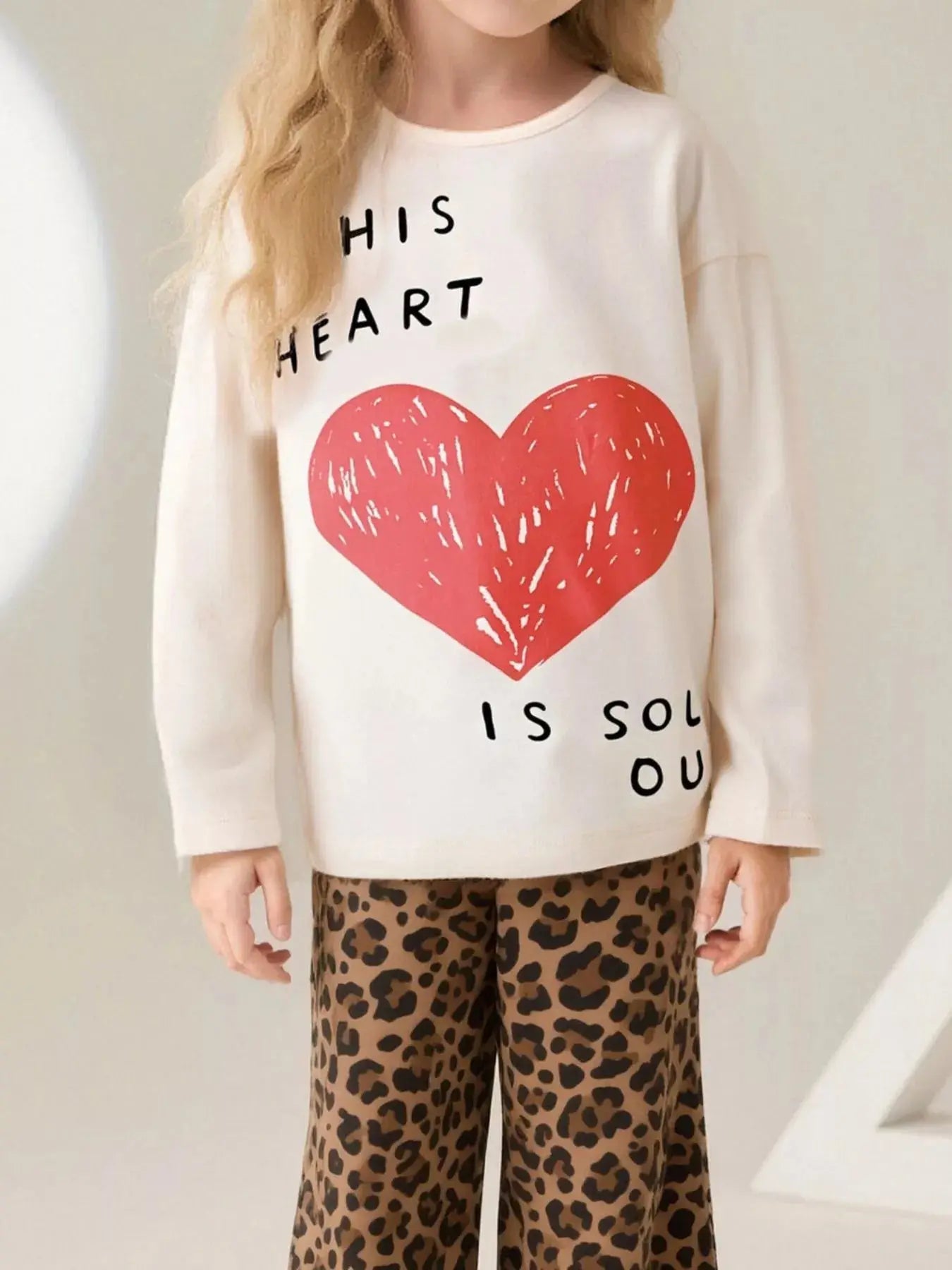 Kids Heart Graphic Long Sleeve Cotton T Shirt Made Of 100 Percent Cotton Simply Love